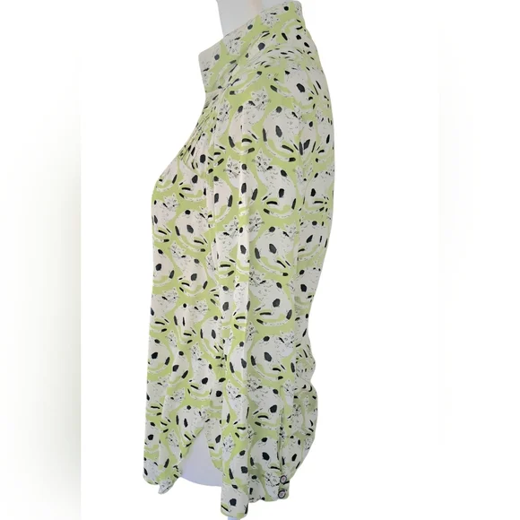 Anthropologie Green Floral Button Down Shirt - Picture 4 of 10